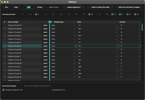 Free MIDI translator software for Giglad