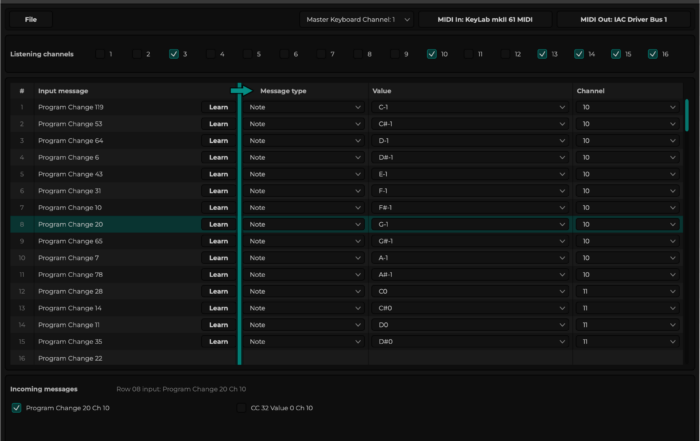 Free MIDI translator software for Giglad
