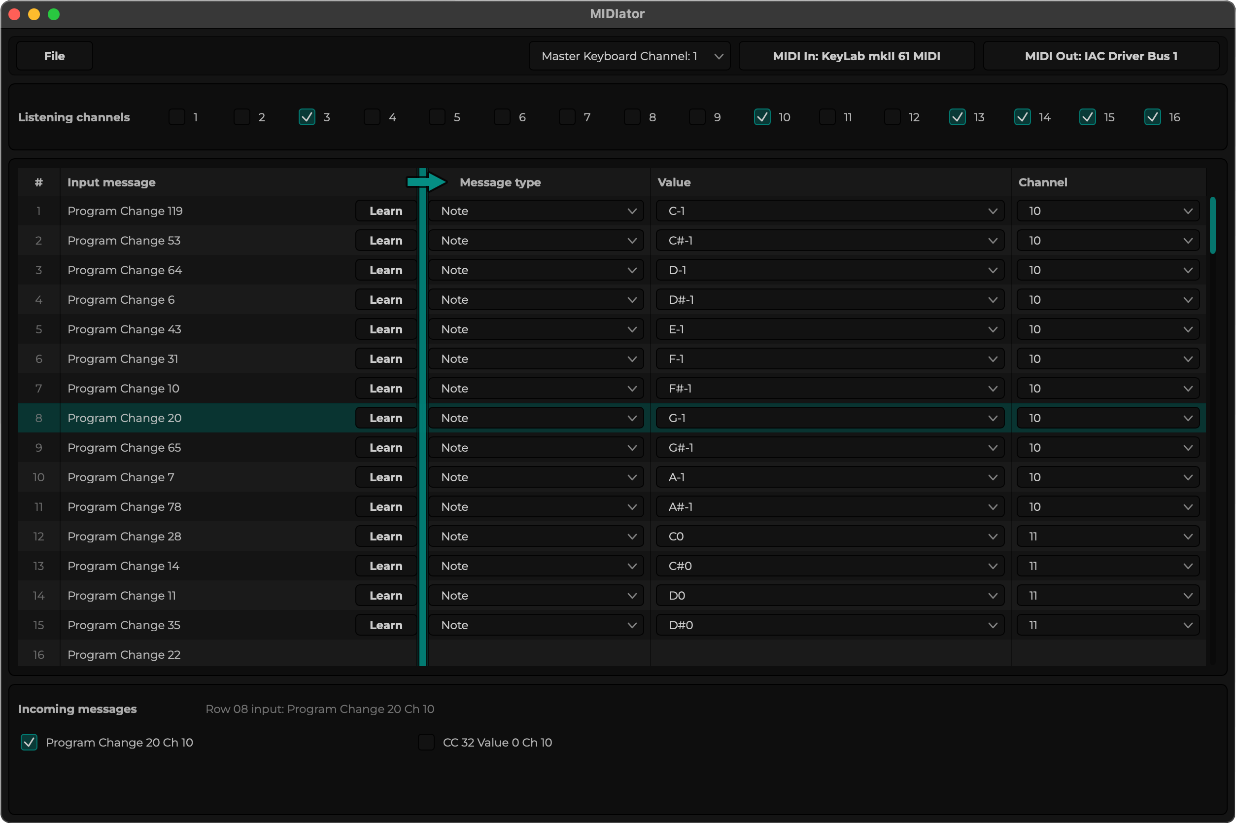 Free MIDI translator software for Giglad